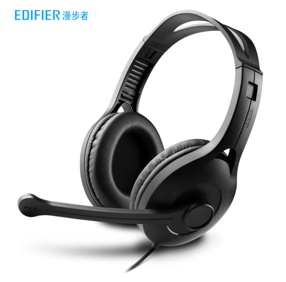 漫步者（EDIFIER）USB K800 耳机/耳麦 学生网课耳麦 头戴式电脑耳机 在线教育听力对话耳麦 黑色 hysm-230315103935
